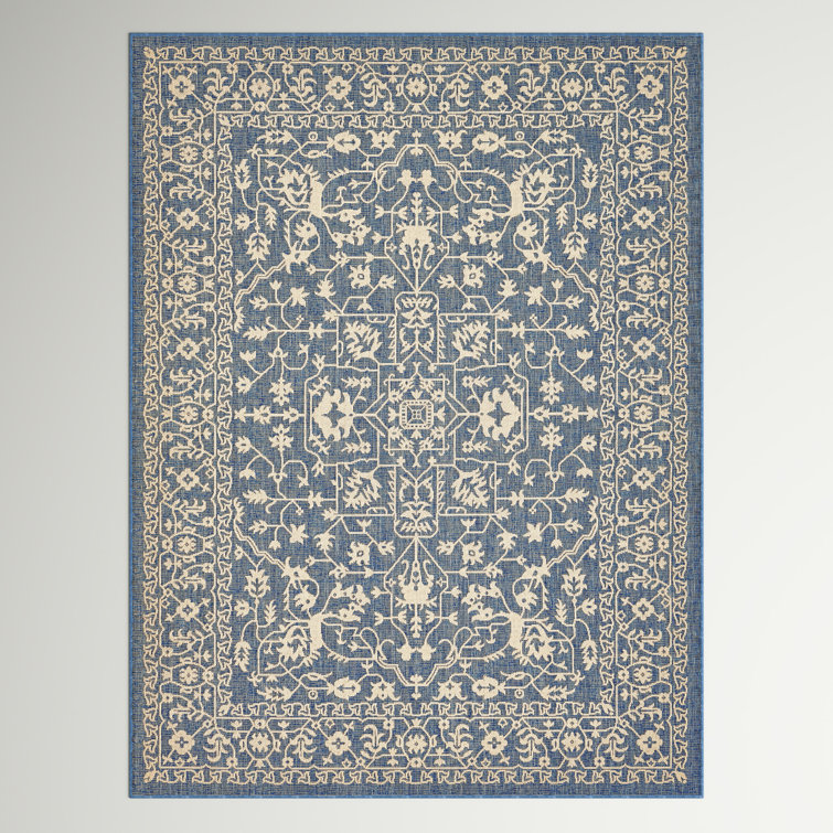 Andover Mills™ Melra Oriental Blue/Beige Indoor / Outdoor Area Rug